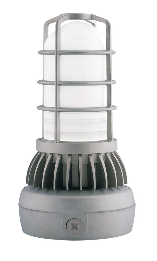 VXLED26NDG/UP-3/4 High Performance Vaporproof Fixture With Globe, Die Cast Guard, 27 W Fixture, 120/208/240/277 V AC, Natural/Polyester Powder Coated Housing