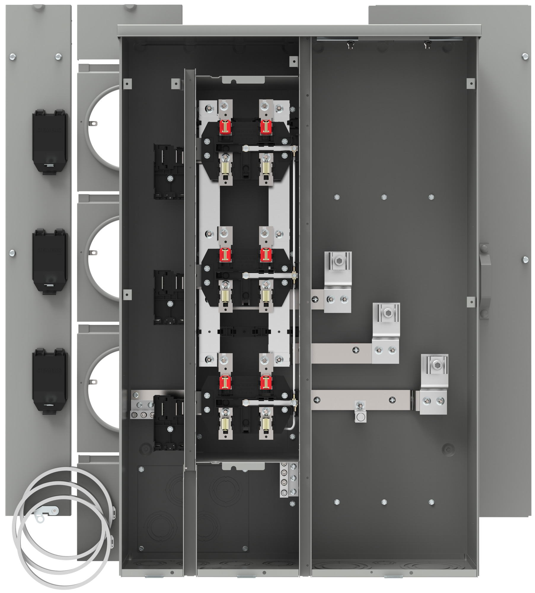 WEP3311 PAK Metering, 300 Amp, 3 Gang, 1 Phase, 125 Amp, 4 Jaw, Ringed, EUSERC