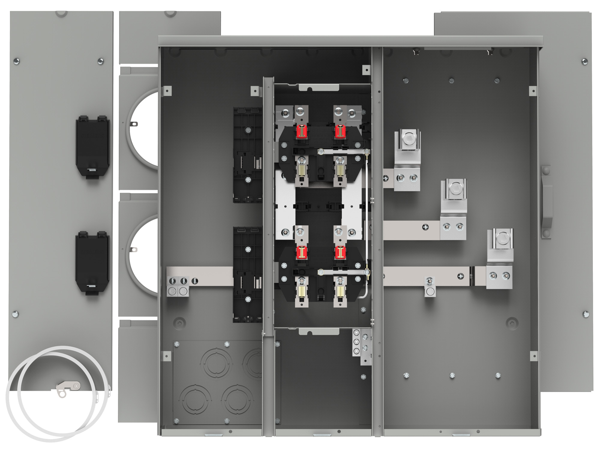 WEP4212 PAK Metering, 400 Amp, 2 Gang, 1 Phase, 225 Amp, 4 Jaw, Ringed, EUSERC