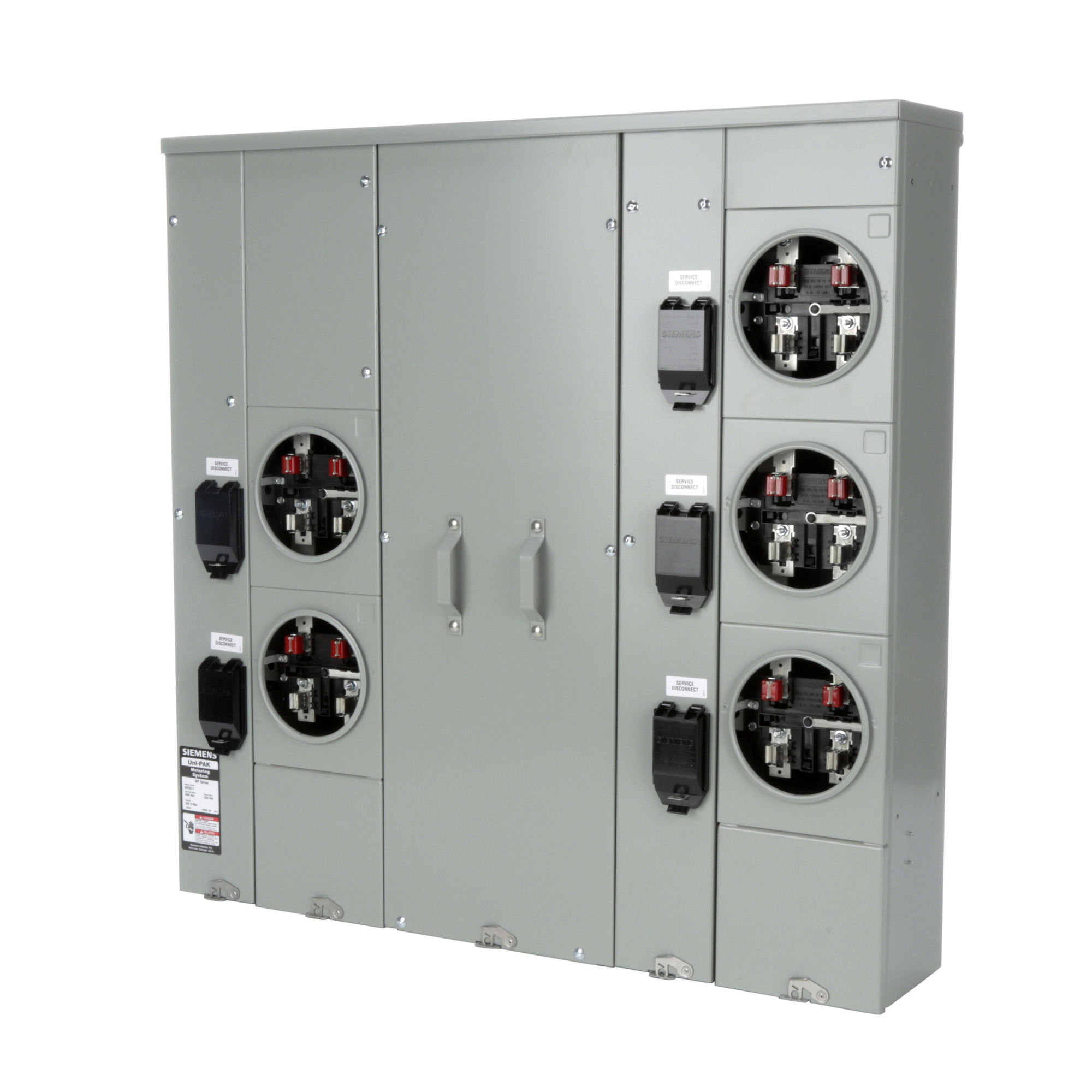 WP4511 Meter Pak, 400 Amp, 5 Gang, 1 Phase, 125 Amp, 4 Jaw, Ringed