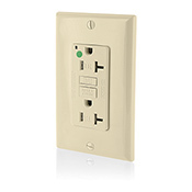 Hospital Grade Tamper-Resistant Slim GFCI Duplex Receptacle with Wallplate 20-Amp 125-volt Ivory