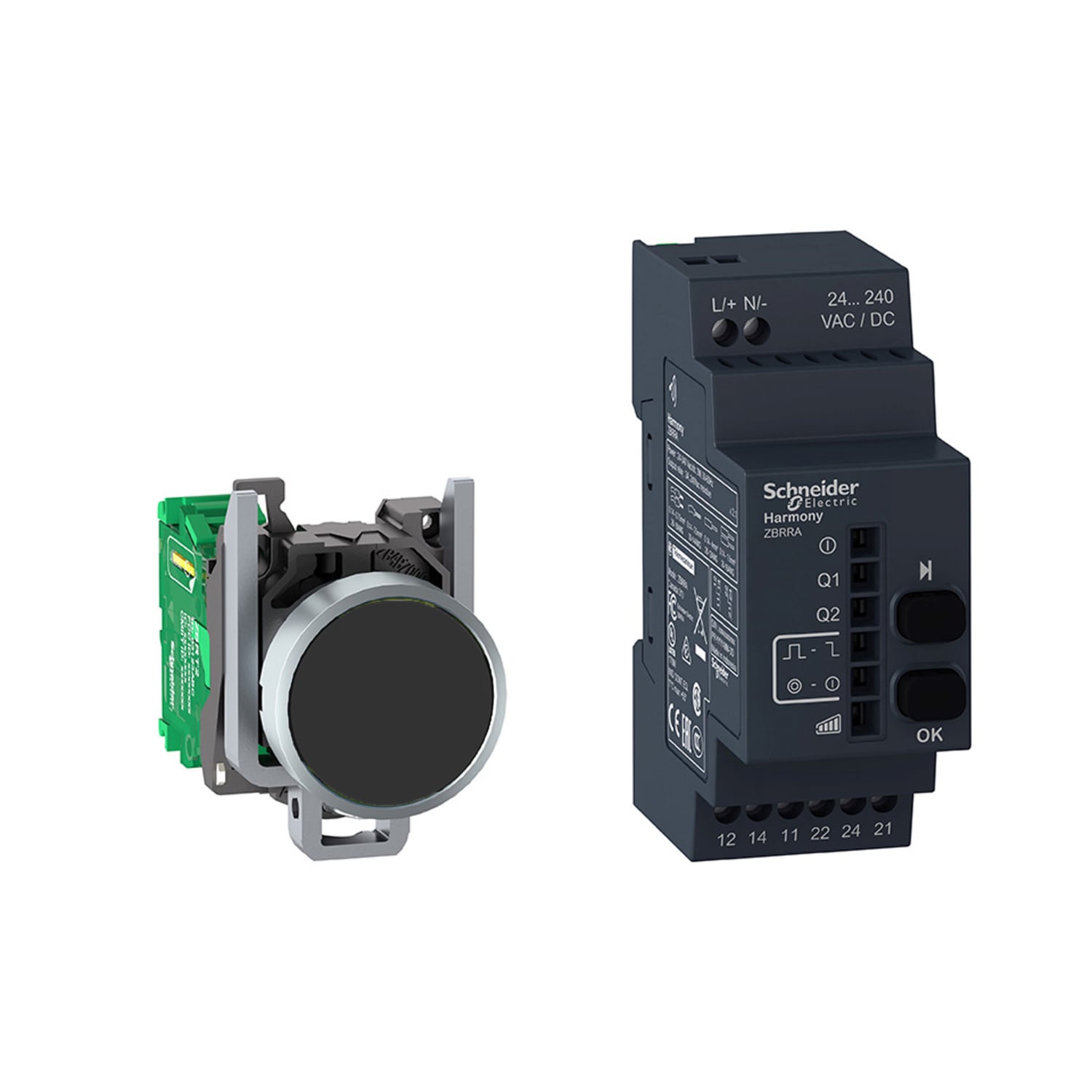 XB4RFA02 Harmony Wireless Push Button and Configurable Receiver, 24/240V AC Input