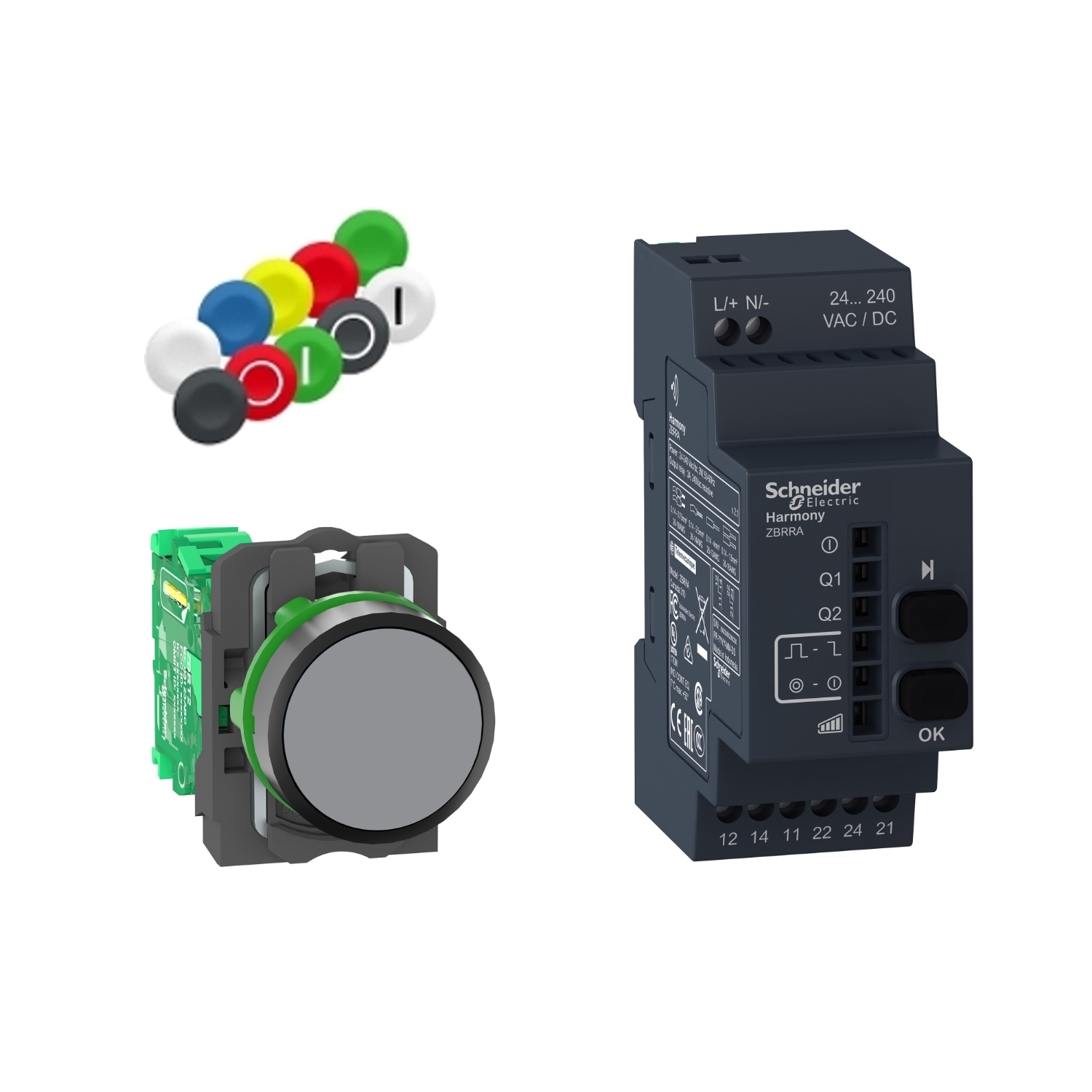 XB5RFA02 Harmony Wireless Push Button and Configurable Receiver, 24/240V AC Input