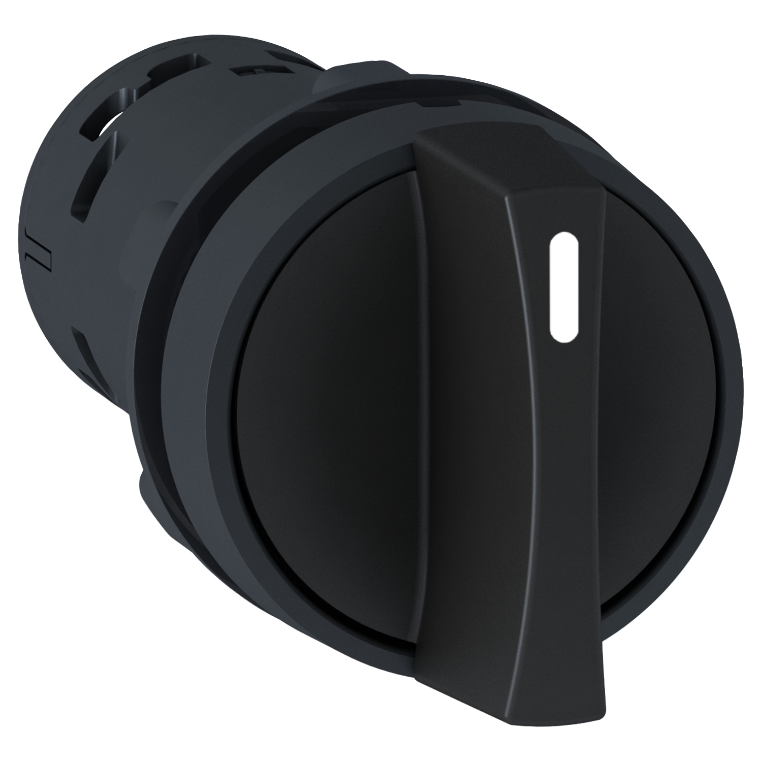Monolithic selector switch, Harmony XB7, plastic, black, 22mm, stay put, 2 positions, stay put, 1NO+1NC