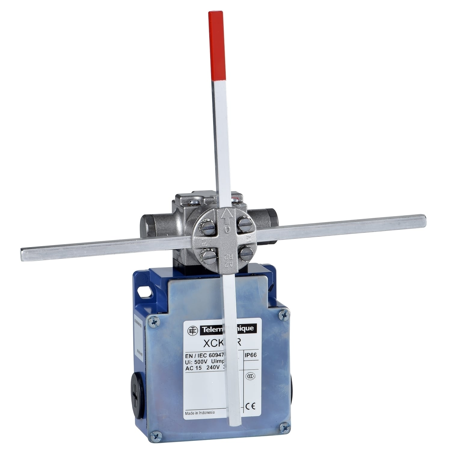 Limit switch, Limit switches XC Standard, XCKMR, stay put crossed rods lever 6 mm, 2x(NC+NO), slow, M20