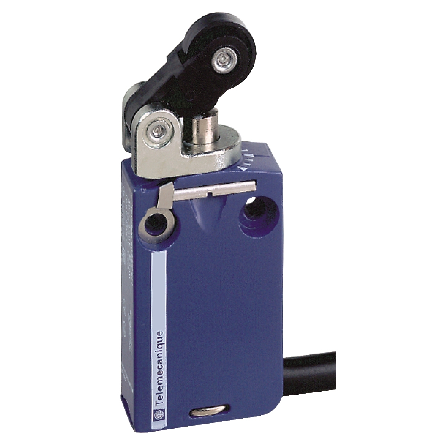 Limit switch, Limit switches XC Standard, XCMD, thermoplastic plastic roller lever plung. Hor, 1NC+1 NO, snap, 1 m