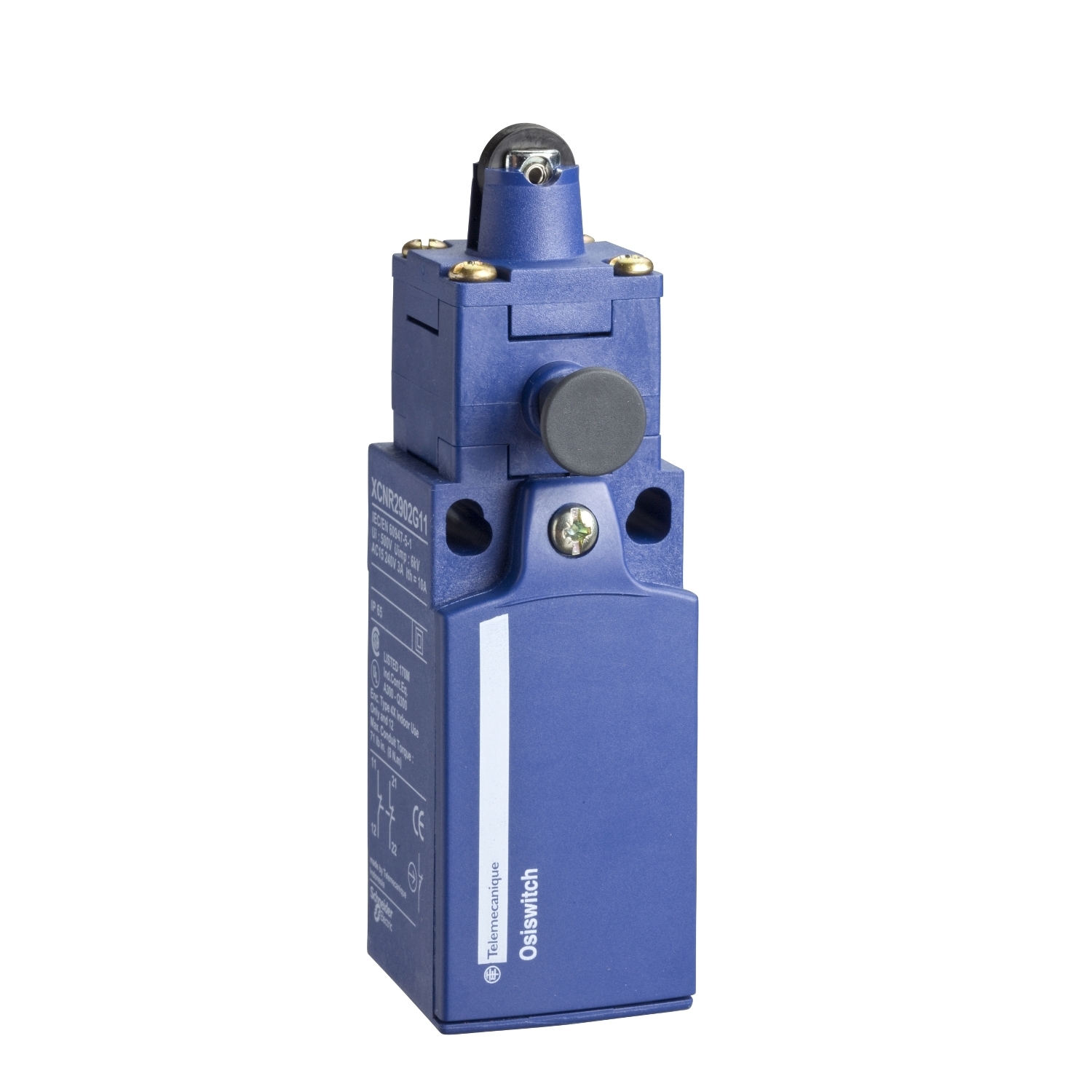 Limit switch, Limit switches XC Standard, XCNR, steel roller plunger, 1NC+1 NO, snap, M20