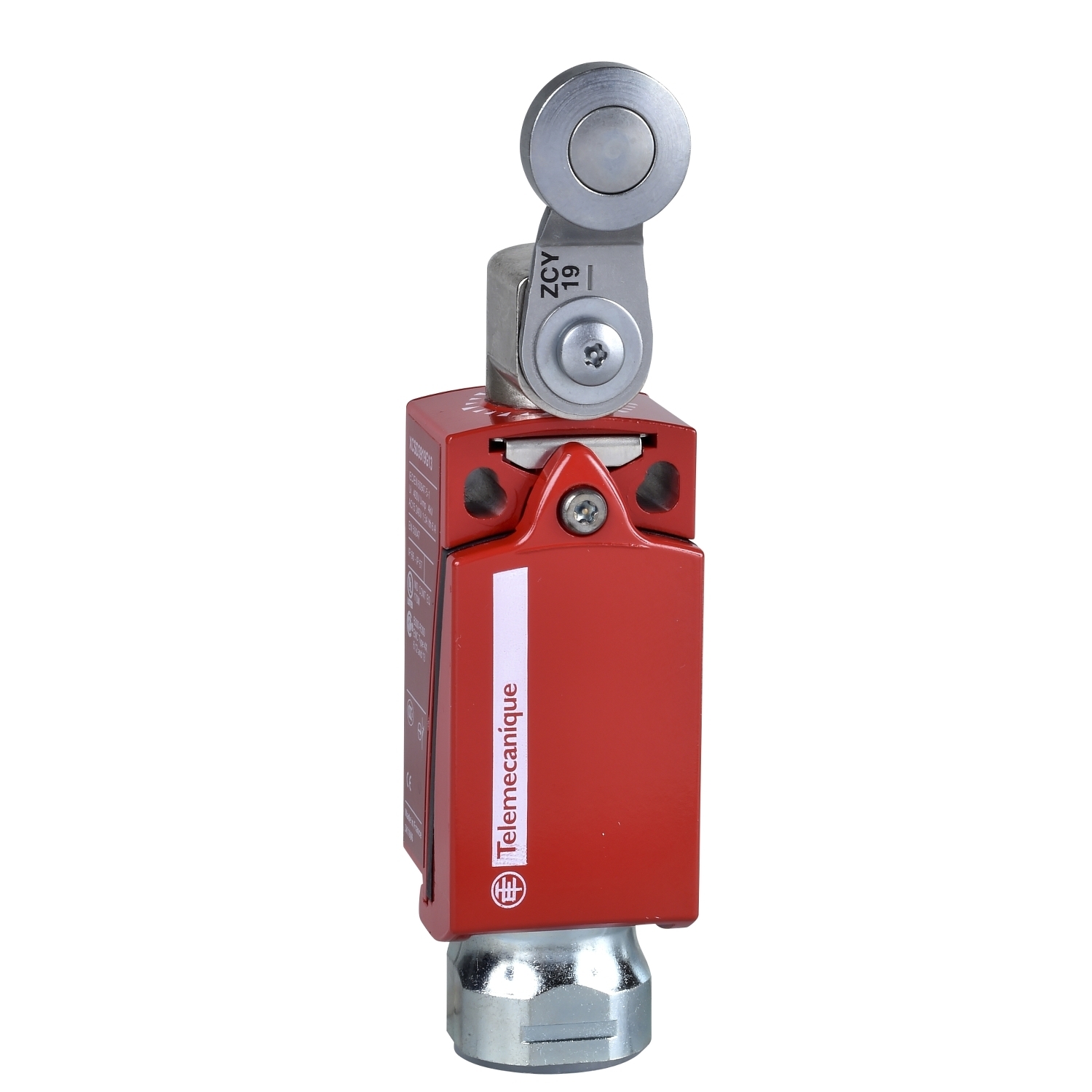 Safety limit switch, Telemecanique Safety switches XCS, metal, rotary lever, 2 NC + 1 NO, 1entry tapped Pg 13.5