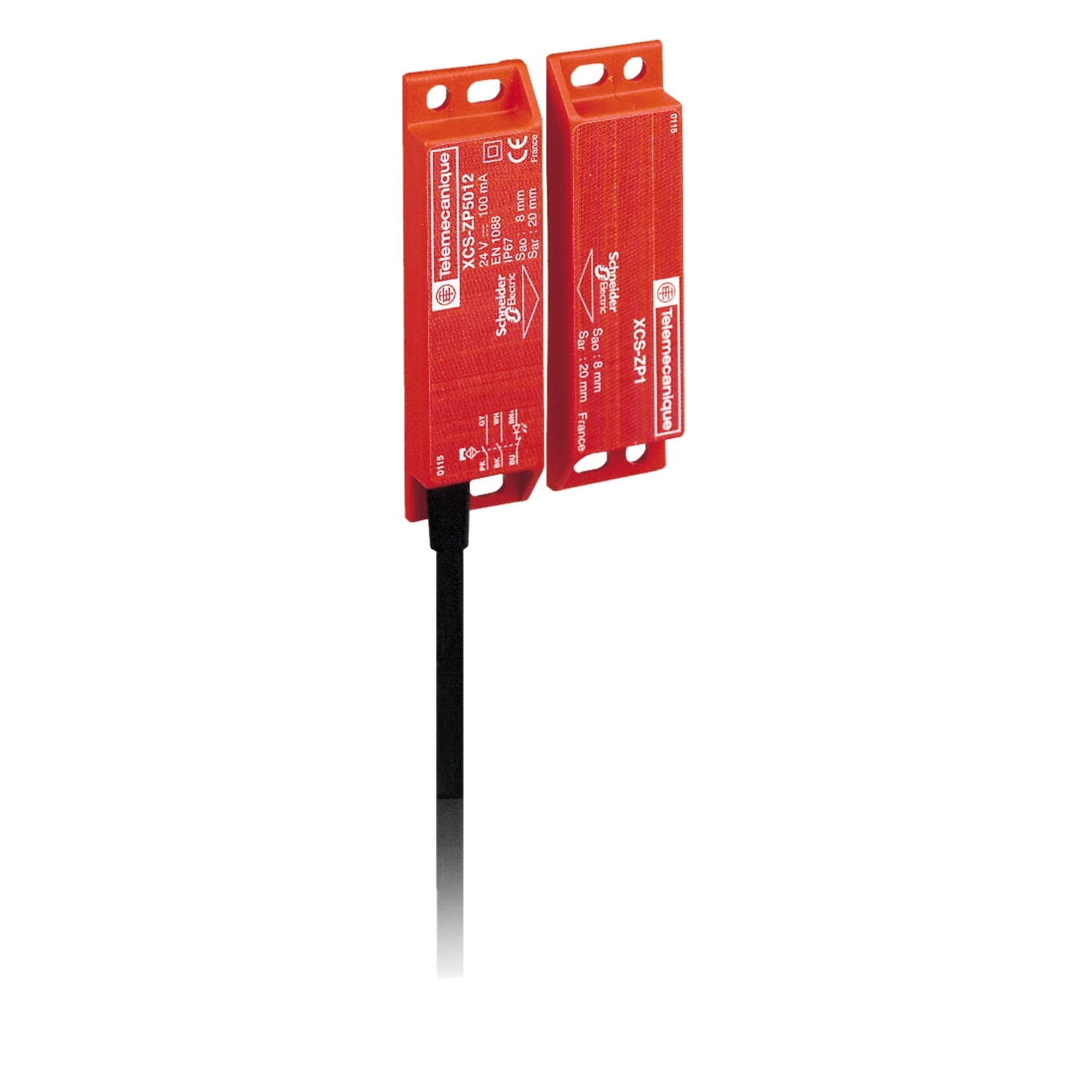 Coded magnetic switch, Telemecanique Safety switches XCS, XCSDMP, 2 NC, staggered, 10 m
