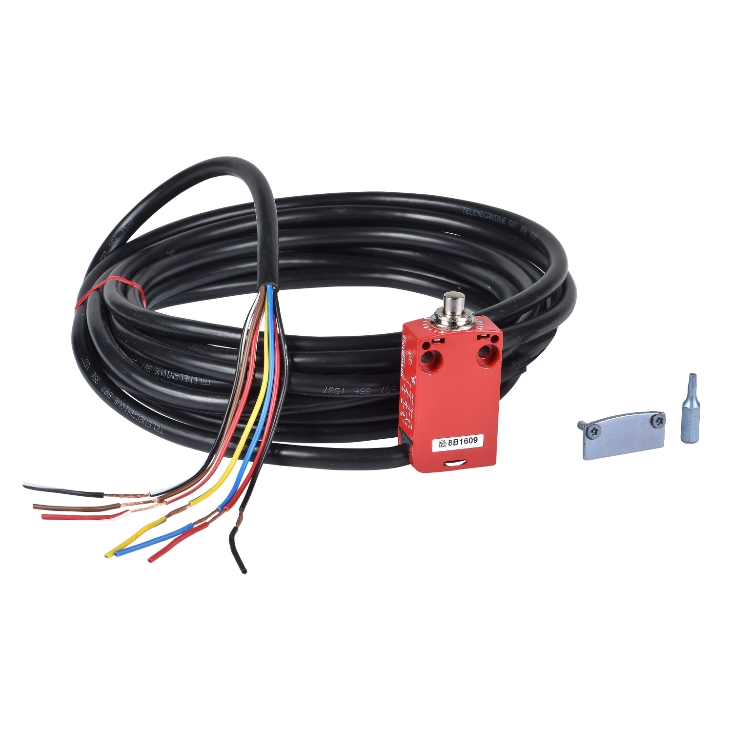 Safety limit switch, Telemecanique Safety switches XCS, XCSM, metal, roller plunger, 2 NC + 1 NO, cable 5 m