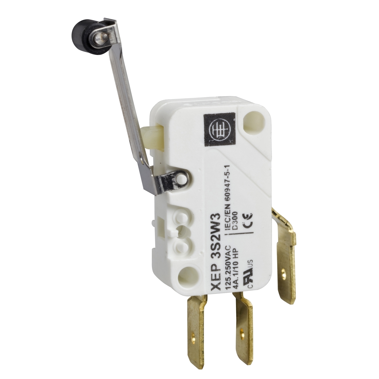 Microswitch, Limit switches XC Standard, miniature limit switch, roller lever, 4.8 mm cable clip tags
