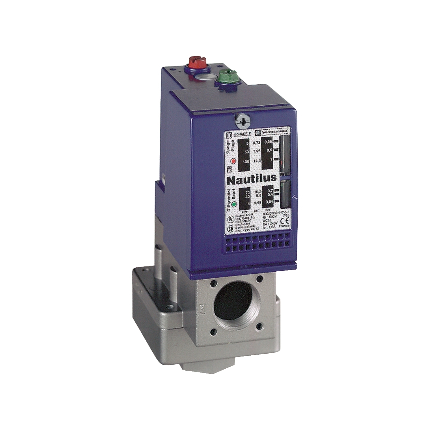 pressure switch XMLC 4 bar - adjustable scale 2 thresholds - 2 C/O
