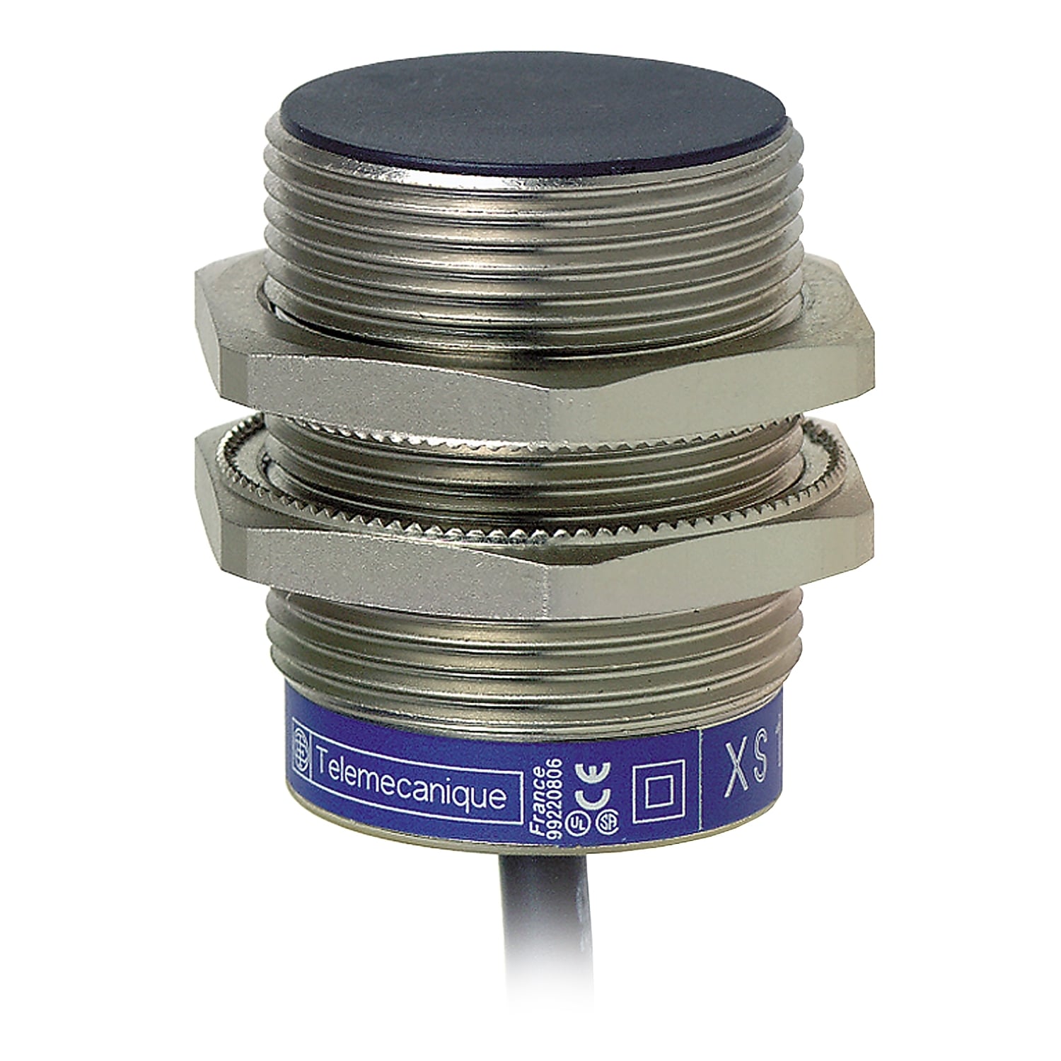 Inductive proximity sensors XS, inductive sensor XS1 M30, L43mm, brass, Sn20mm, 12...24 VDC, cable 2 m