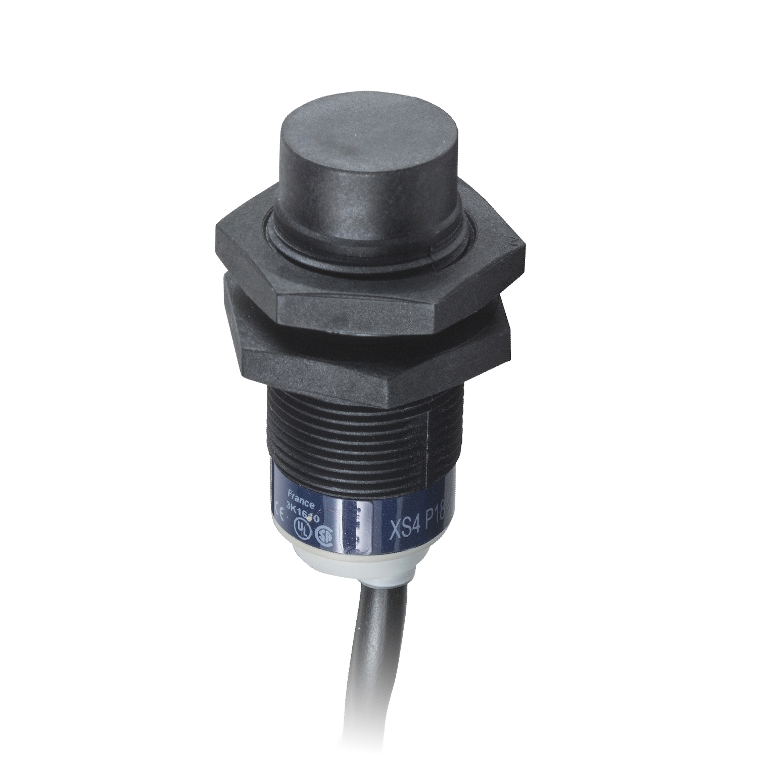 Inductive proximity sensors XS, inductive sensor XS4 M18, L40.6 mm, PBT, Sn8mm, 12...24 VDC, cable 10 m