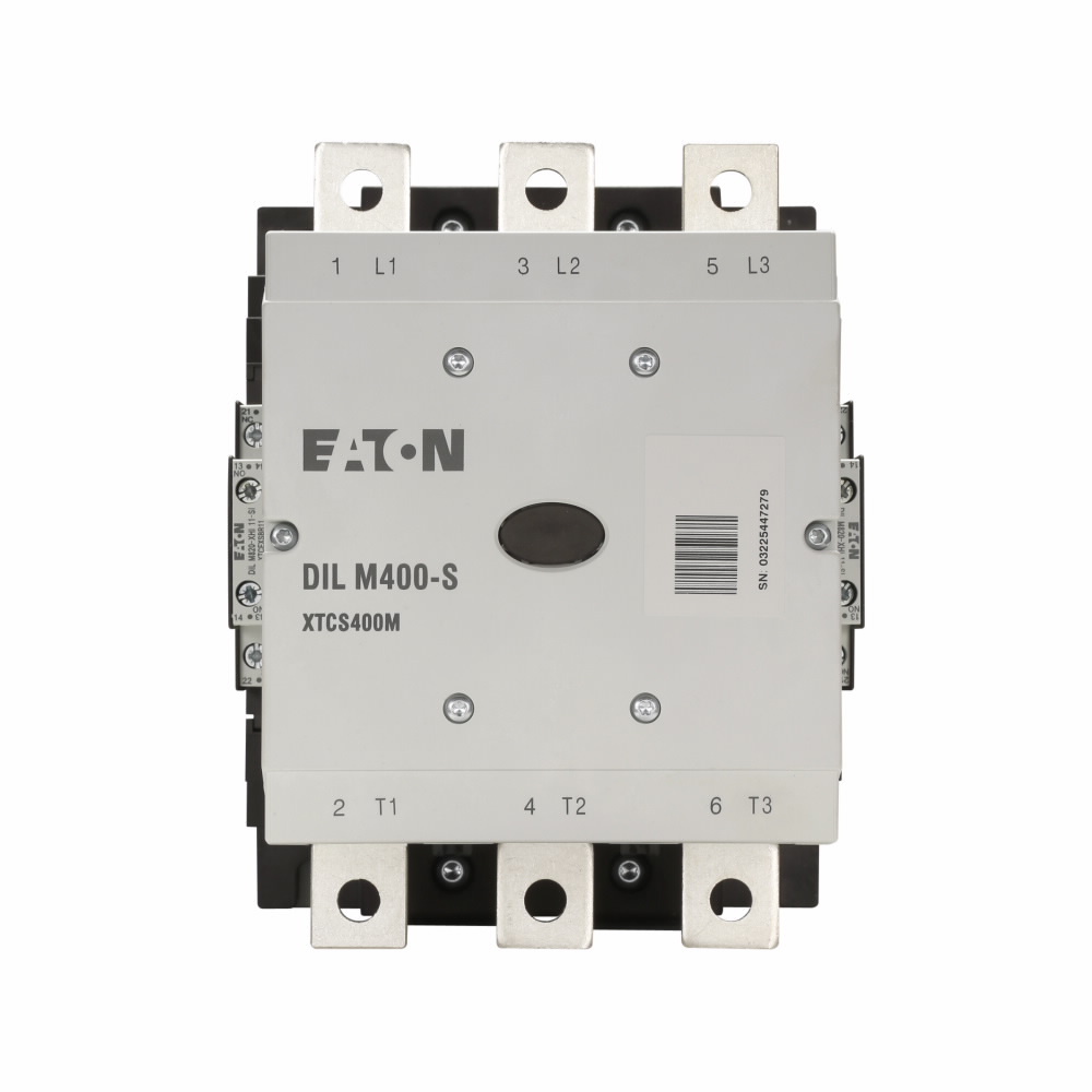 Eaton XT IEC FVNR S-series Contactor, 400A, 110 Vac 50 Hz,  120 Vac 60 Hz, 2NO-2NC, 400A, Frame M, 160 mm, 50-60 Hz, 125, 150, 300, 400 hp (3PH 200, 230, 460, 575 V), Three-pole, S-series, Screw terminals, FVNR