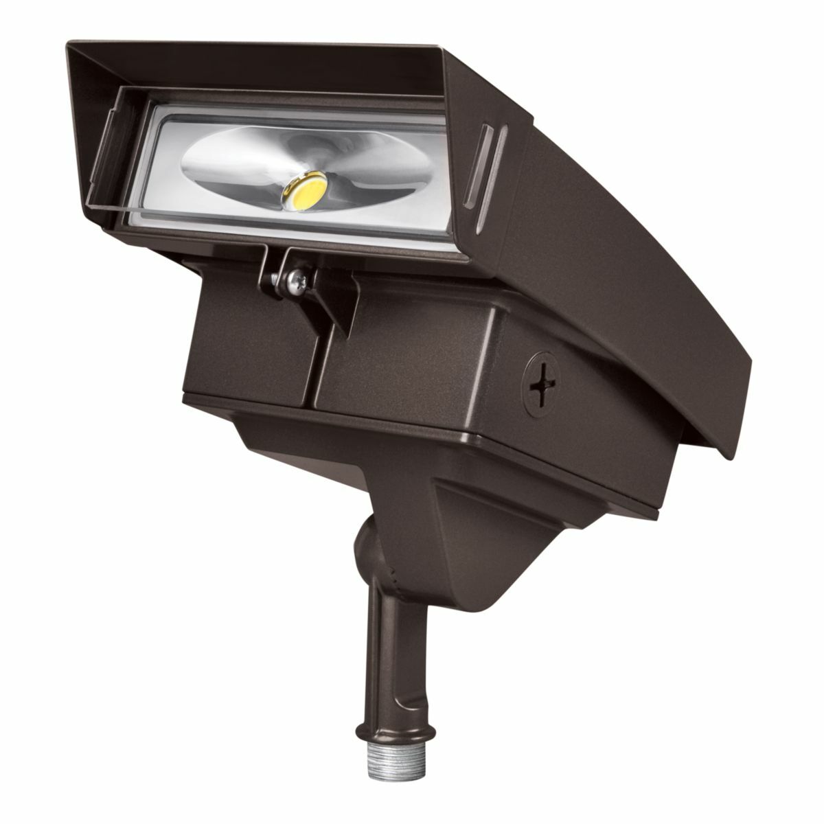 Crosstour, Knuckle Floodlight Kit summit white, includes 1/2" knuckle plate, small and large visor and impact shield. Crosstour luminaire sold separately.