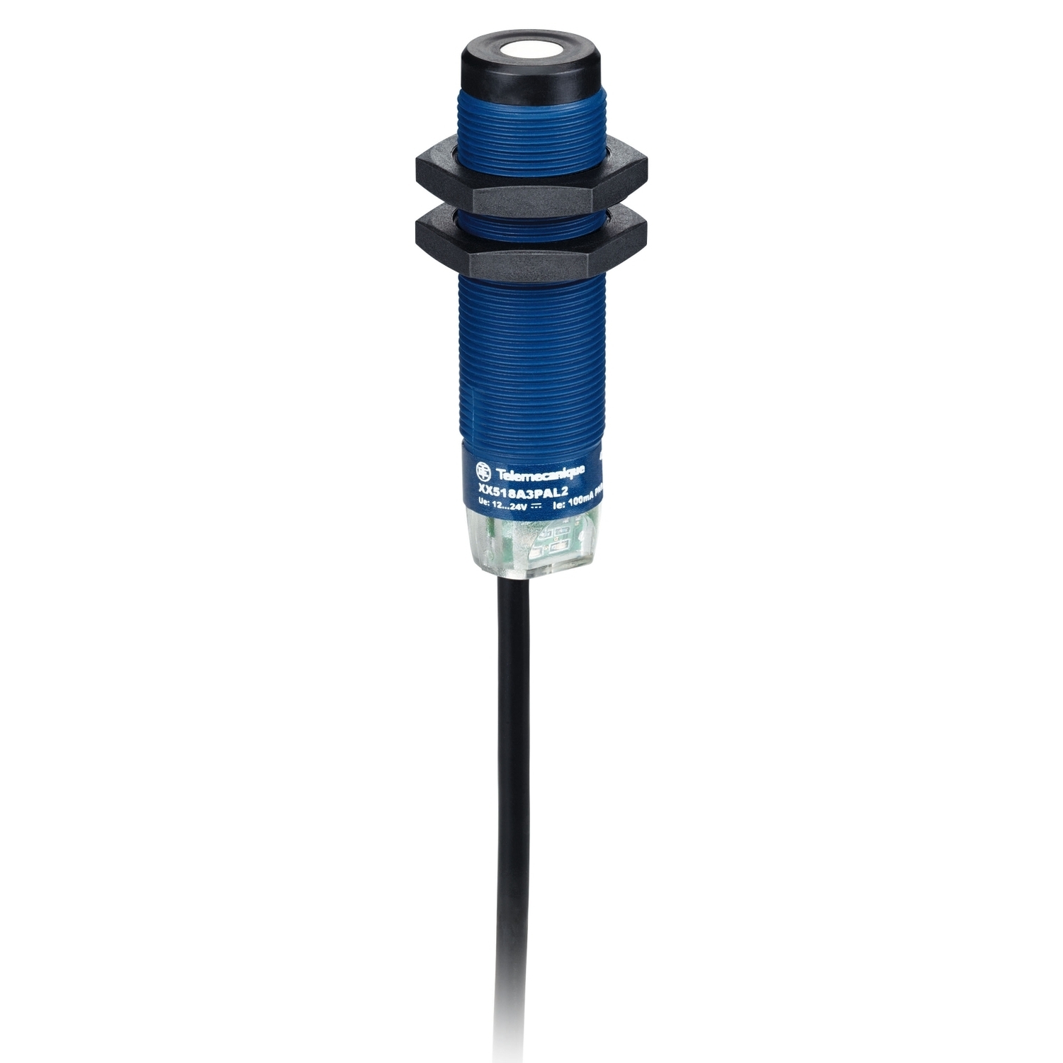 Ultrasonic sensors XX, ultrasonic sensor cylindrical M18, Sn 0.5 m, NO, cable 2 m