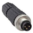 Male, M8, 3 pin, straight connector, cable gland M9.5 x 1