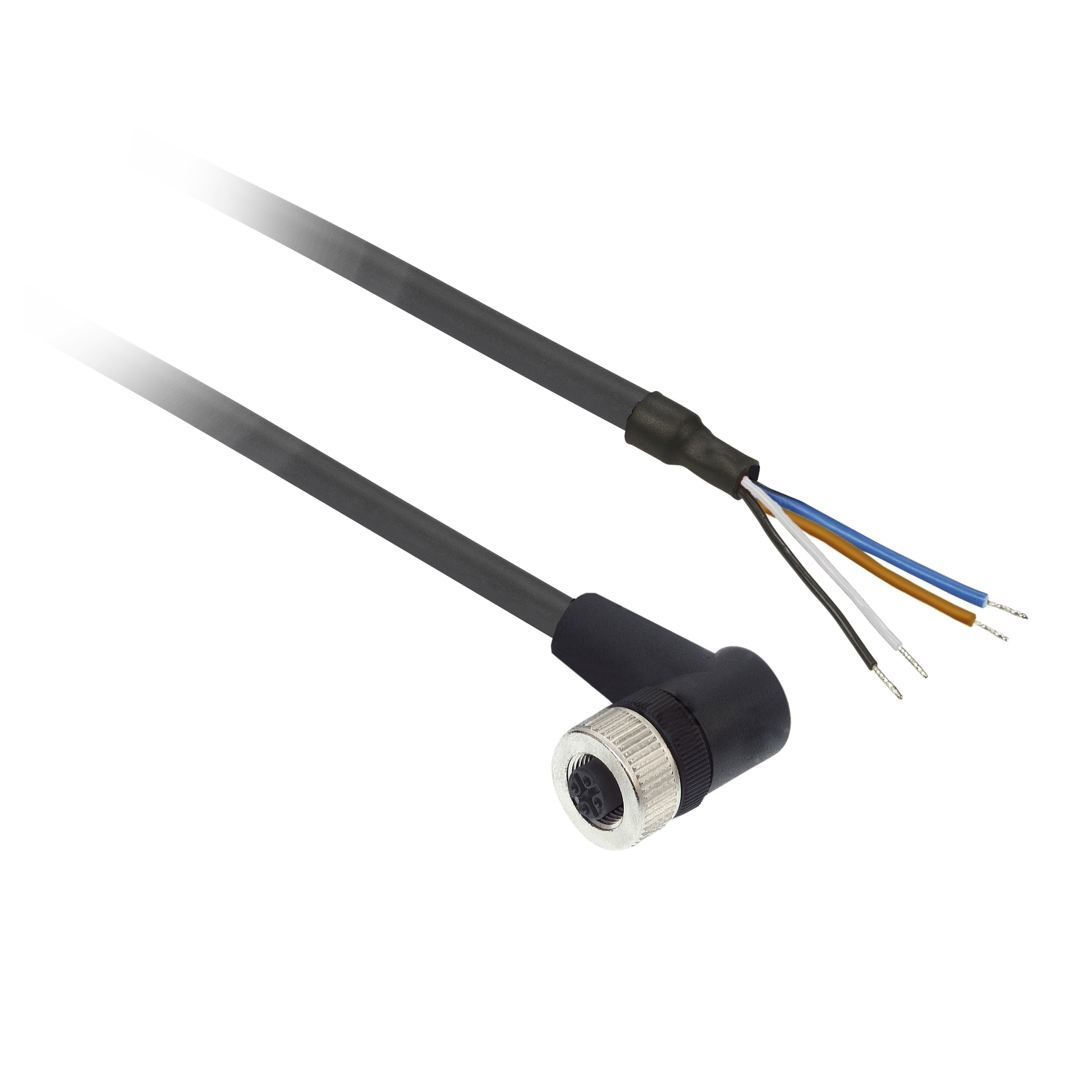 Pre wired connectors XZ, elbowed female, M12, 4 pins, cable PUR 25 m