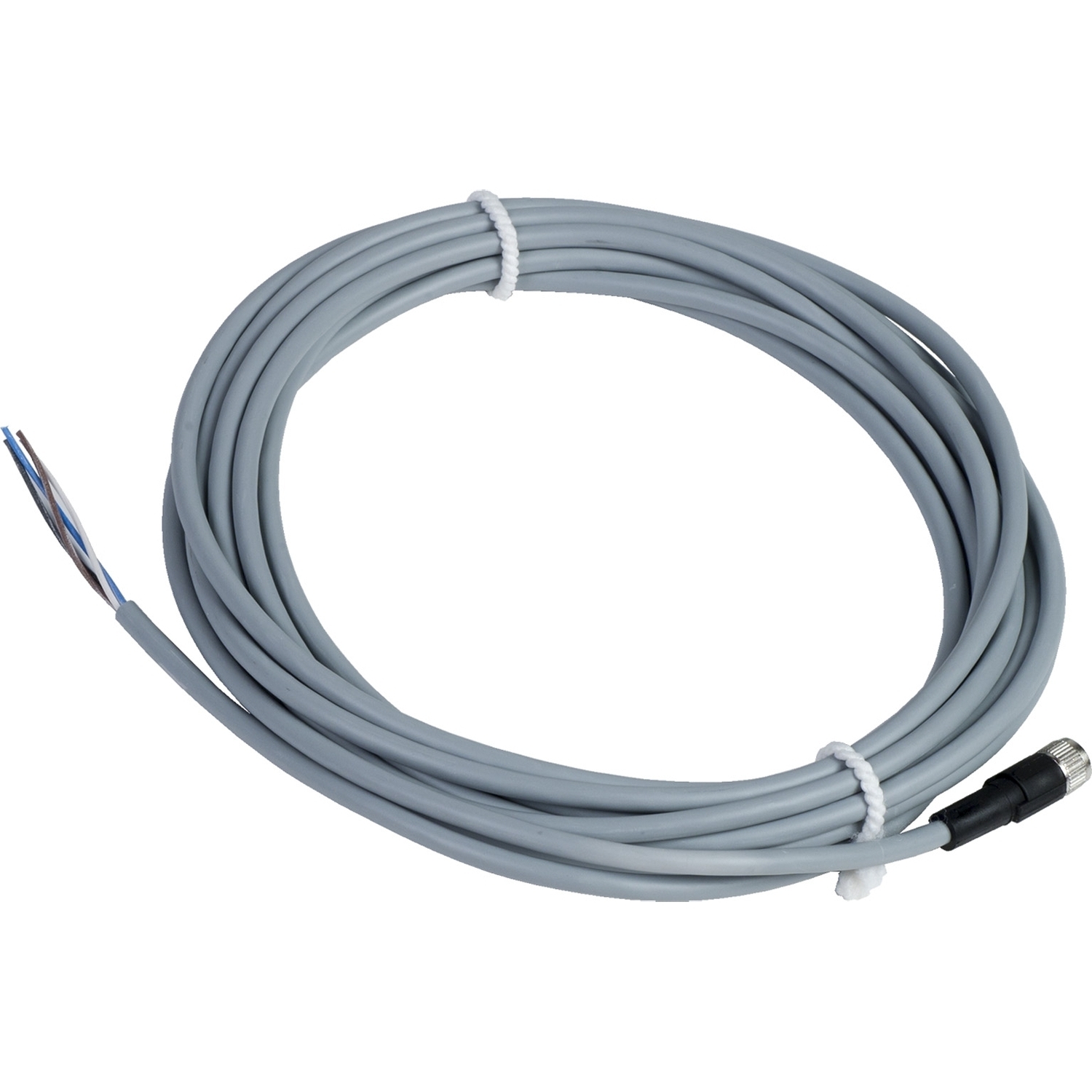 Pre wired connectors XZ, straight female, M8, 4 pins, cable PVC 5 m