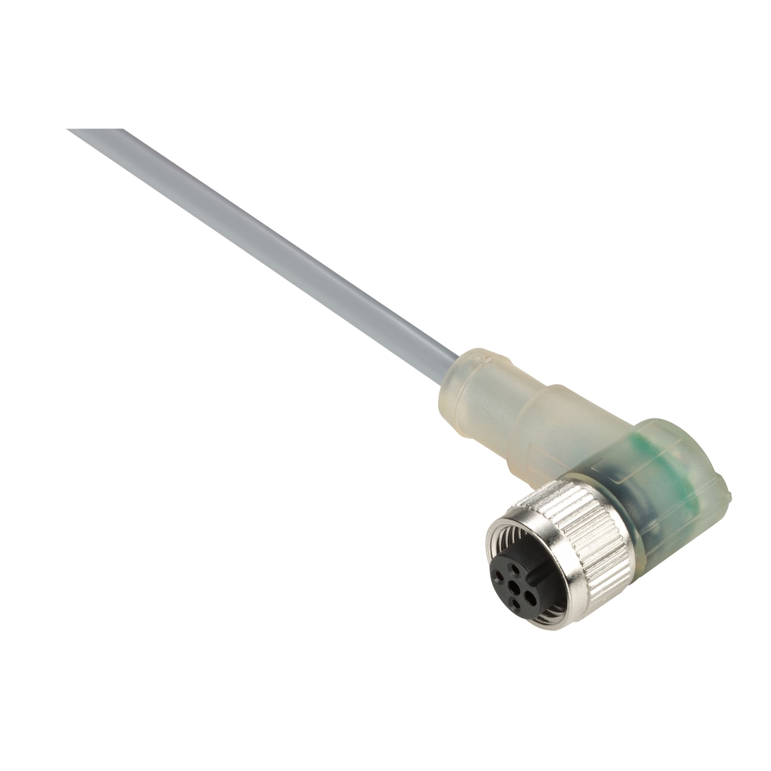 Pre wired connectors XZ, elbowed female, M12, 3 pins, cable PVC 2 m