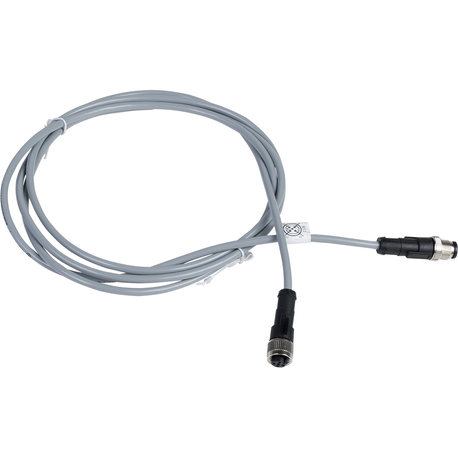 Jumper cable XZ, male straight M12 4 pin, female straight M12 4 pin, PVC 2 m