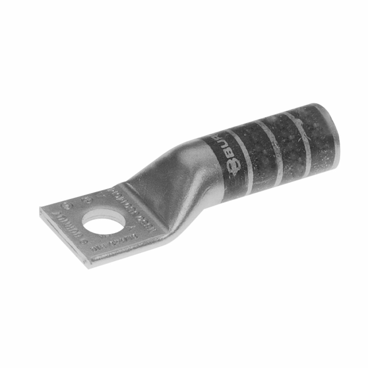 Uninsul Cu Comp Terminal Code Cond, Bvl Entry, 1 Hole/W/O/InspWindow, 4/0 Code, 200 Navy Str, 600 V-35 kV, 1/2" Stud, Lng bbl, Purple, 15 Index.