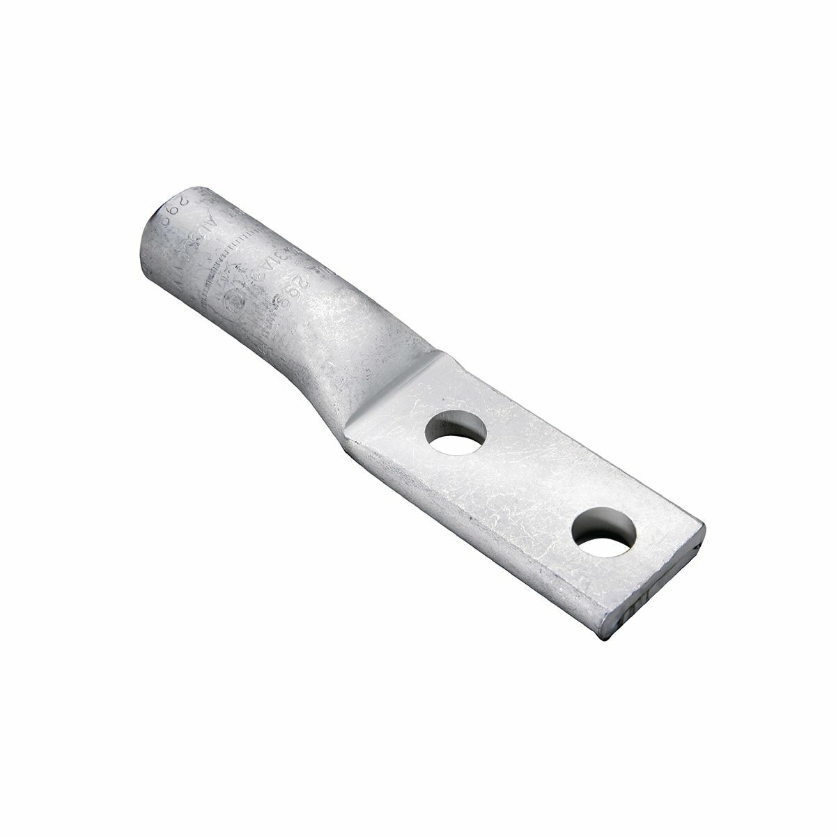 400 kcmil, AL Terminal, Two Hole, 3/8" Stud Size, 1" Hole Spacing, AL9CU, Internal Chamfer, Tin Plated, Prefilled PENETROX?, End Cap, UL/CSA, 90?C, Up to 35kV, Green Color Code, 472 Die Index.
