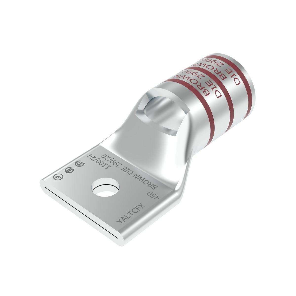500 kcmil G, H, 444 DLO CU, One Hole, 3/8 Stud Size,  Standard Barrel, Inspection Window Internal Chamfer, Tin Plated, UL/CSA, 90?C, Up to 35kV, Brown Color Code, 20 or 299 Die Index.