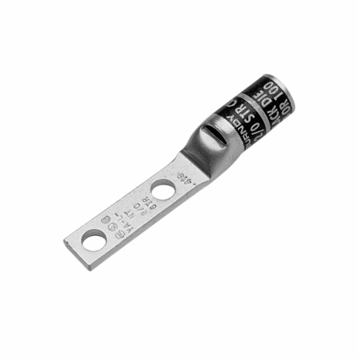 500 kcmil H,I,K / 550 kcmil G,H,I,535 DLO CU, Two Hole, 1/2 Stud Size, 1-3/4 Hole Spacing, Standard Barrel, Inspection Window, Narrow Tongue, Internal Chamfer, Tin Plated, UL/CSA, 90?C, Up to 35kV, Pink Color Code, L99 Die Index.