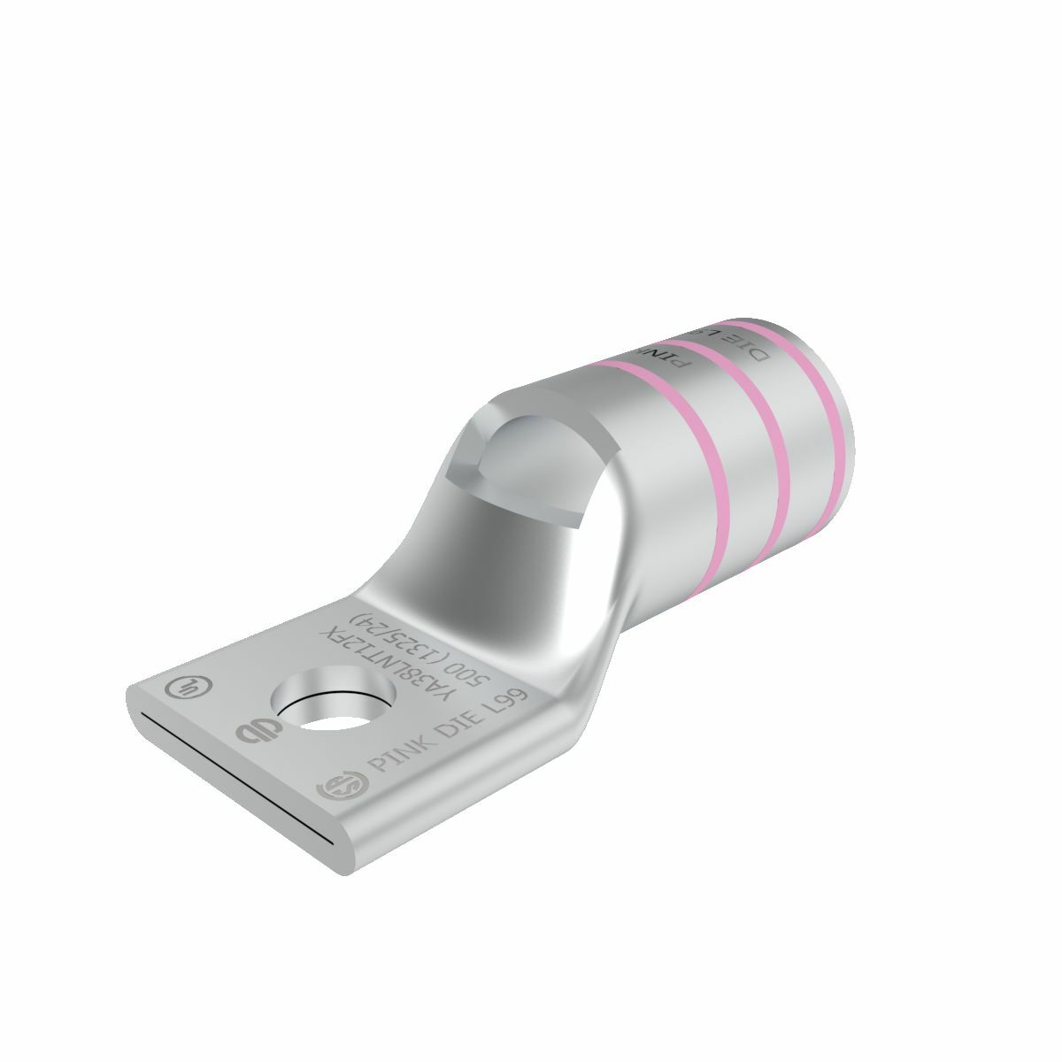 500 kcmil H,I,K / 550 kcmil G,H,I,535 DLO CU, One Hole, 1/2 Stud Size,  Standard Barrel, Inspection Window, Narrow Tongue Internal Chamfer, Tin Plated, UL/CSA, 90?C, Up to 35kV, Pink Color Code, L99 Die Index.