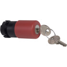 red 30 Emergency stop, switching off head trigger and latching key release