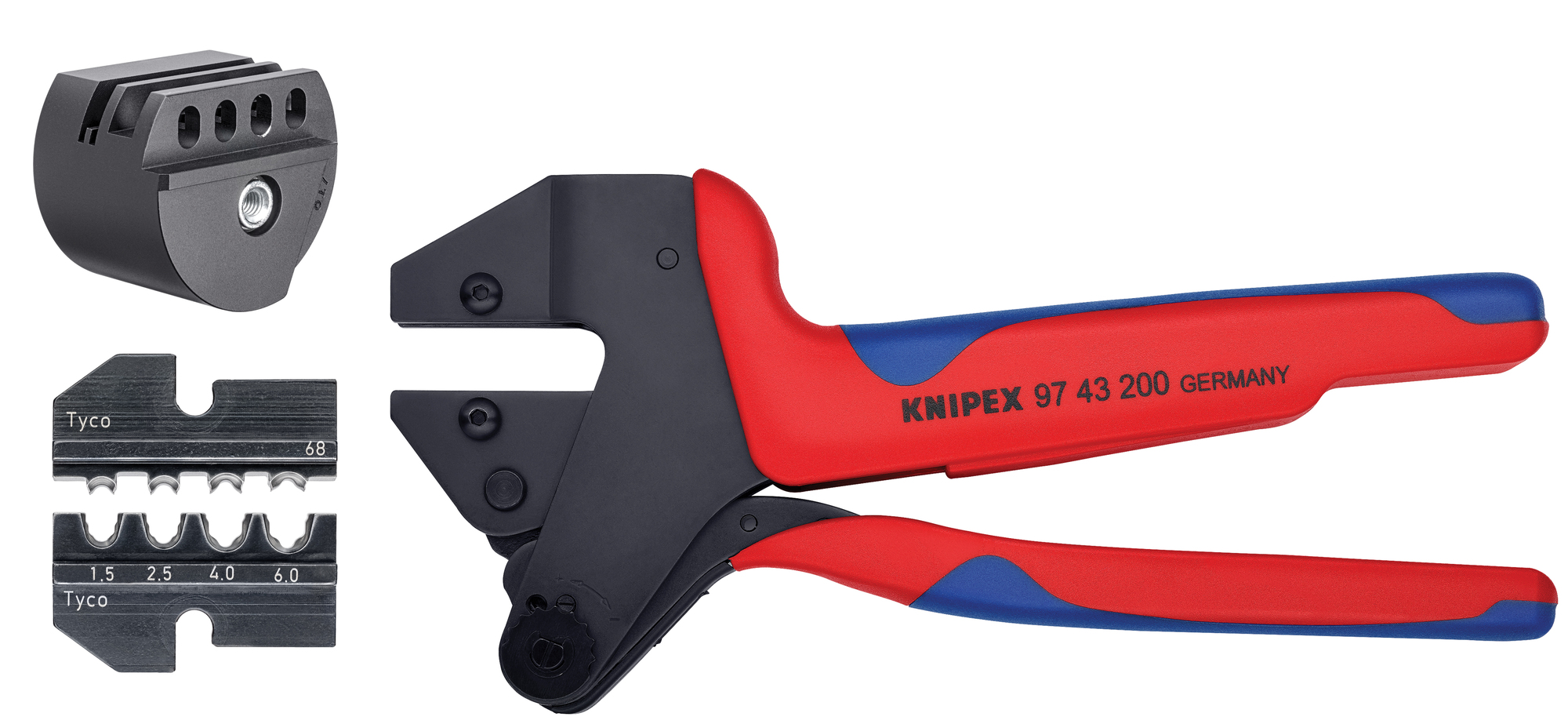 Crimp System Pliers (97 43 200) & Crimp Die: Solar Connectors Solarlok (Tyco): 1.5/2.5/4.0/6.0 10/11/1 (97 49 68) & Locator For 97 49 68 (97 49 68 1) Packaged In A Protective Plastic Case, 10 1/2 in.