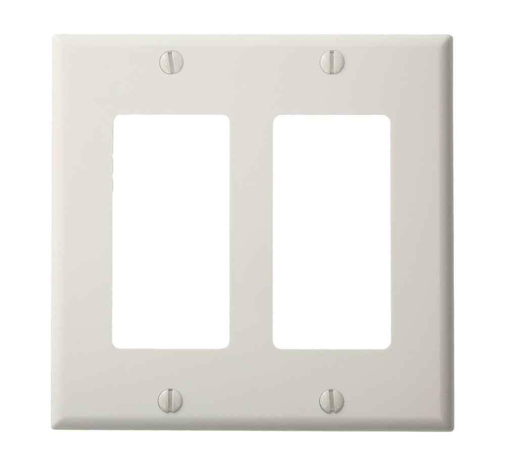 2-Gang Decora/GFCI Device Decora Wallplate, Standard Size, White
