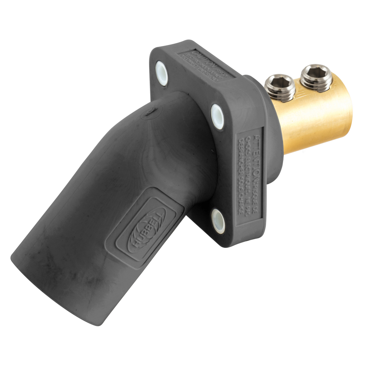 Single Pole Products, 300/400A Series,Inlet, Angled, Double Set Screw, Black