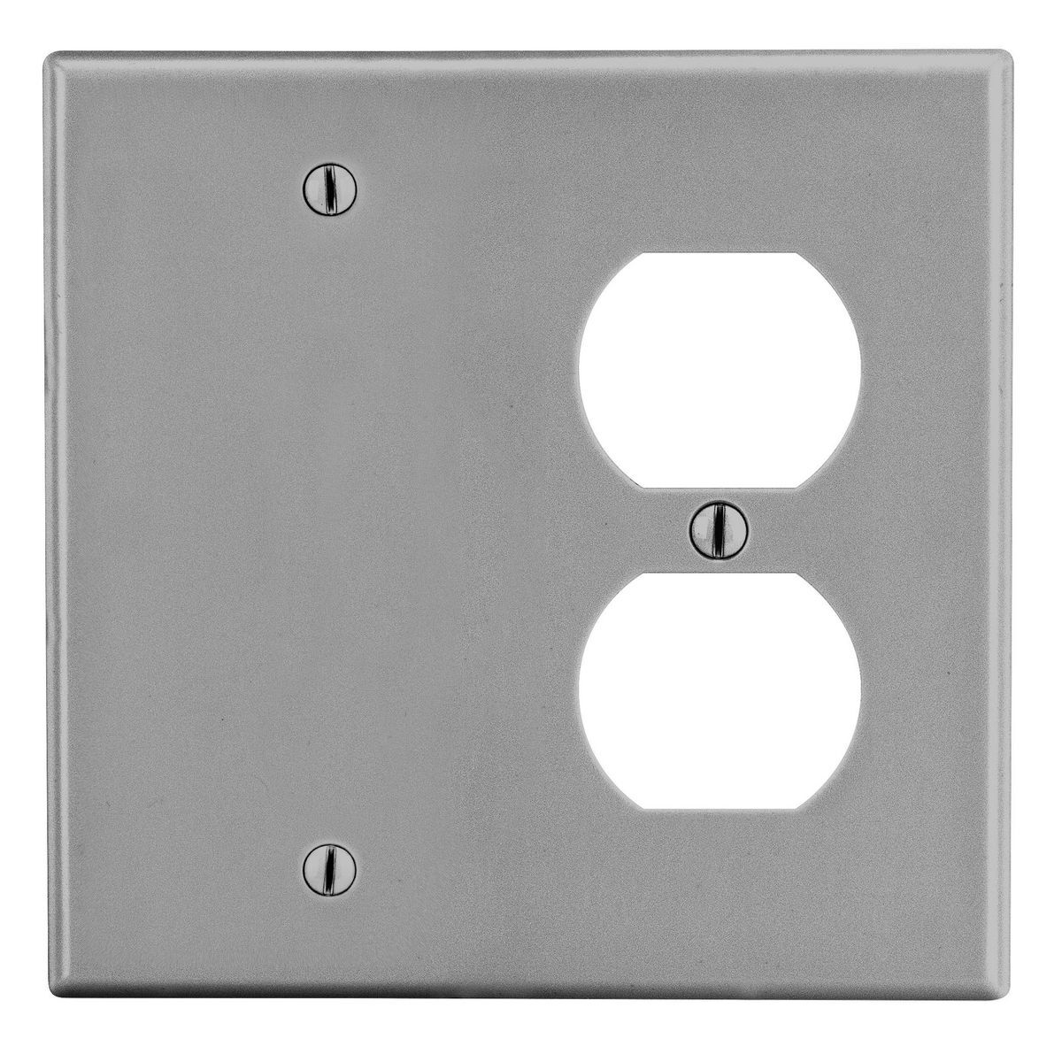Wallplate, 2-Gang, 1) Duplex 1) Box Mount Blank, Gray