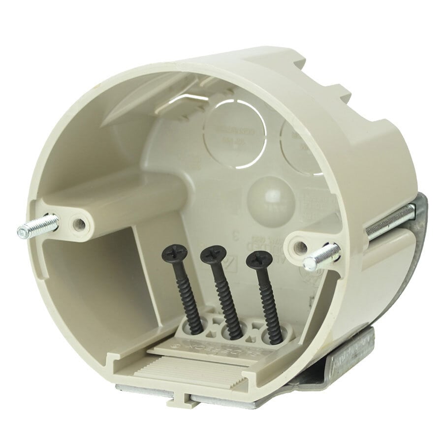Speed Klamps; Ceiling/Fixture Box; 2-3/4 Inch Depth, Polycarbonate, 25 Cubic-Inch, Beige/Tan