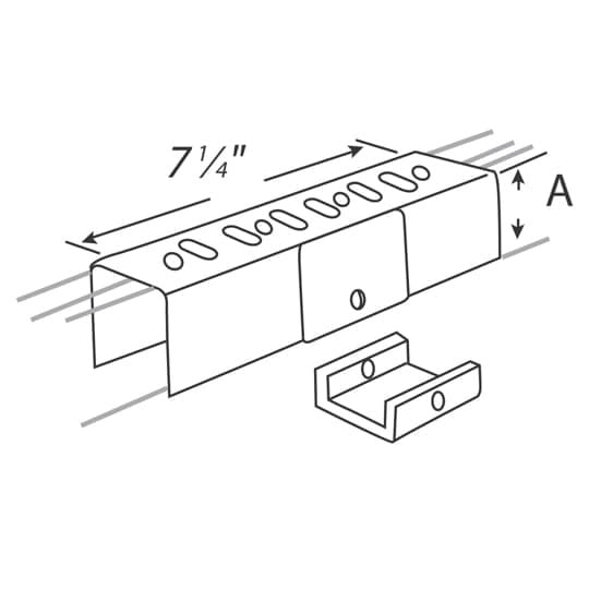 Steel Raceway Joiner with Seal, GoldGalv finish. For use with 'A' series channel.
