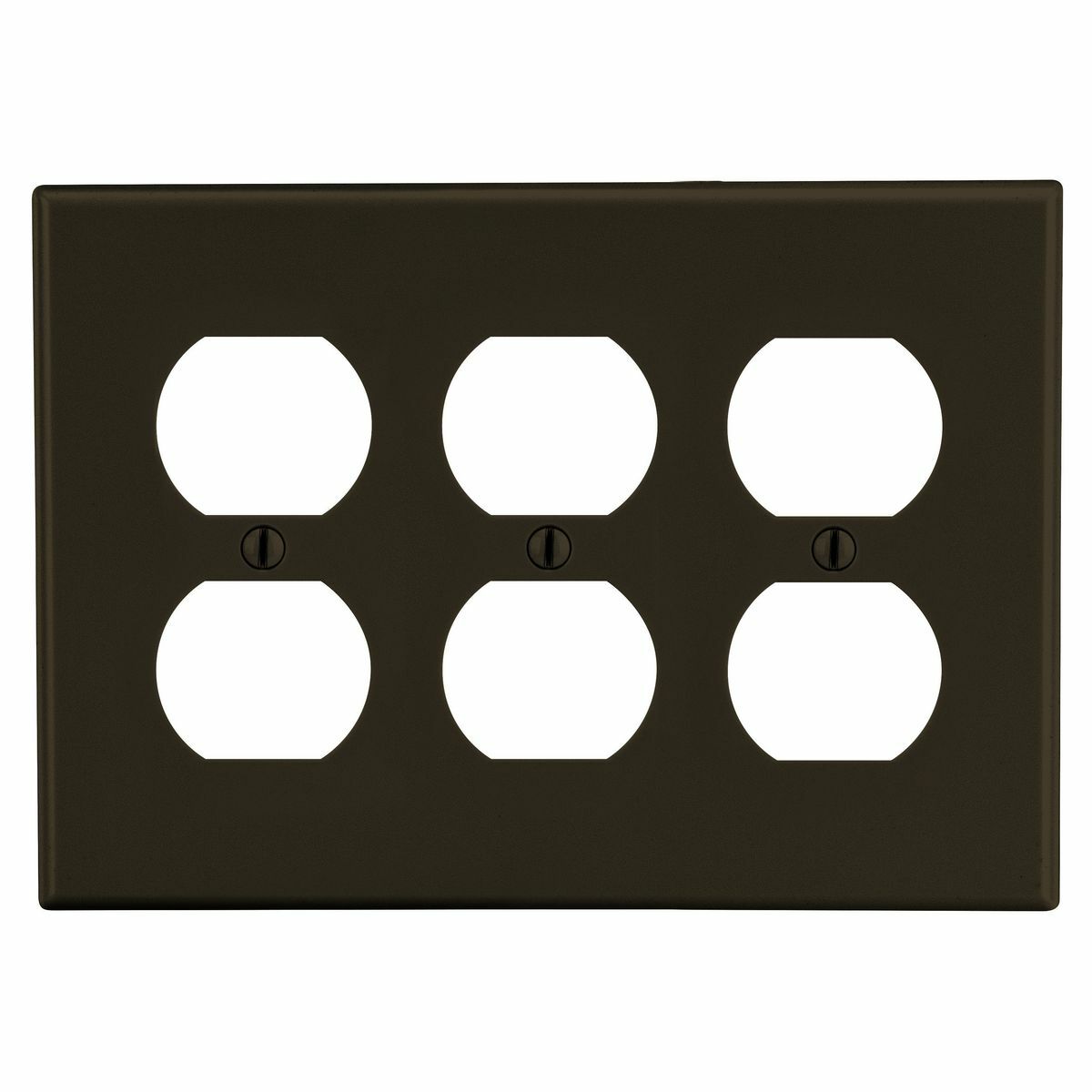 Hubbell Wiring Device Kellems, Wallplates, Non-Metallic, 3-Gang, 3)Duplex,Brown
