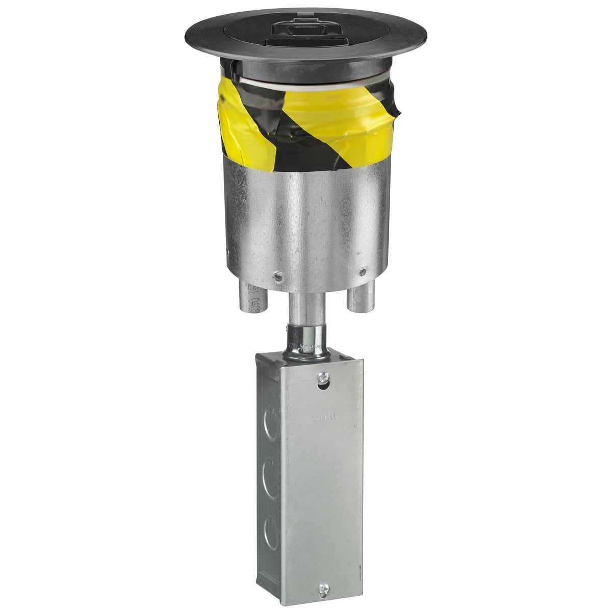 Fire Rated Poke Throughs, Recessed 4" Series, Through Floor Fitting, Black Powder Paint Cover, S1FRPTJB, No Subplate