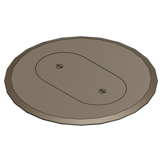 Carpet Plate and Cover for Flush Service Floor Box, 6 Inch Diameter, Brown, PolyCarbonate, for Single Receptacle