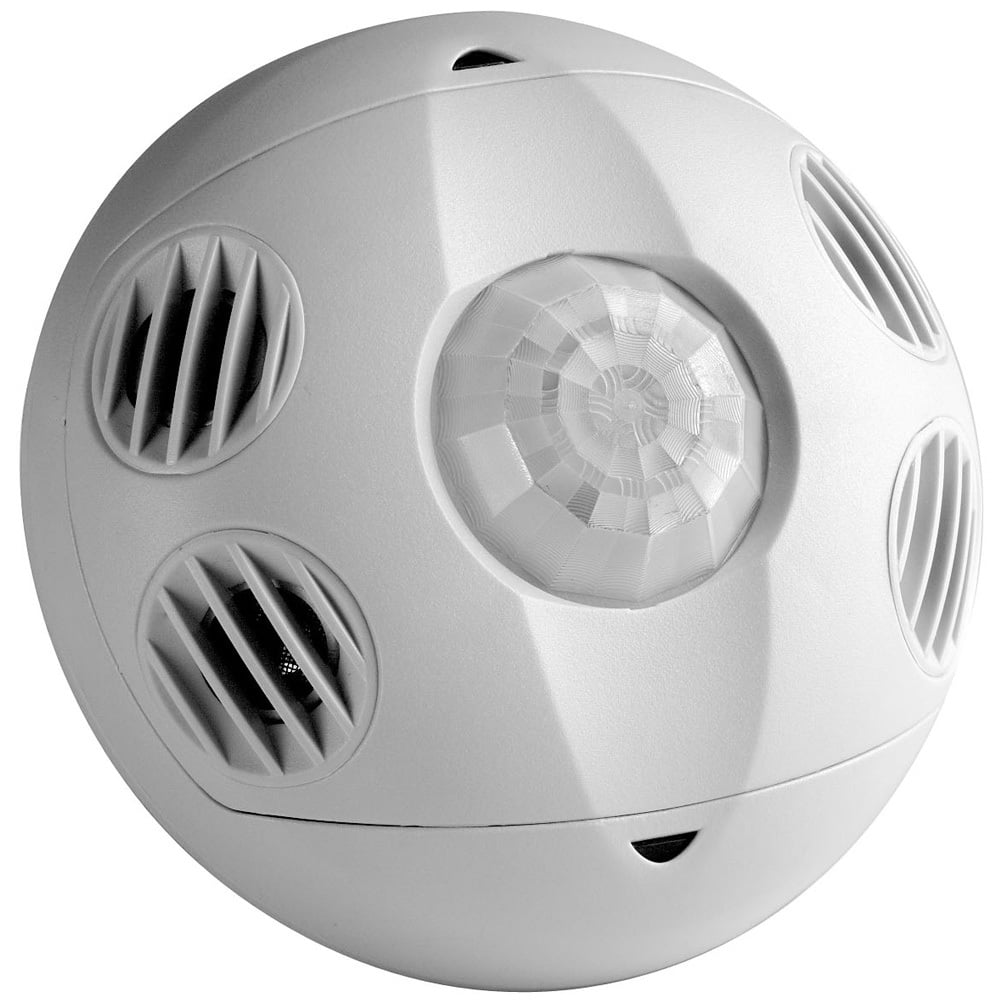 Occupancy Sensor, Ceiling Mounted, Multi-technology, 24VDC, 25ma Power Consumption, 1000 Sq Ft, 180 Degree (Major Motion:  PIR: 20' Radius, U/S: 23'L x 23'W Minor Motion: U/S: 17'L x 17'W), Red LED=PIR, Green LED=U/S, Auto Adapting, Walk-through, Time Delay 30s-30m, Test Mode (6s Time Delay For 15m With Auto Exit), Connect Gray Wire For Photocell Ambient Light Hold-off.