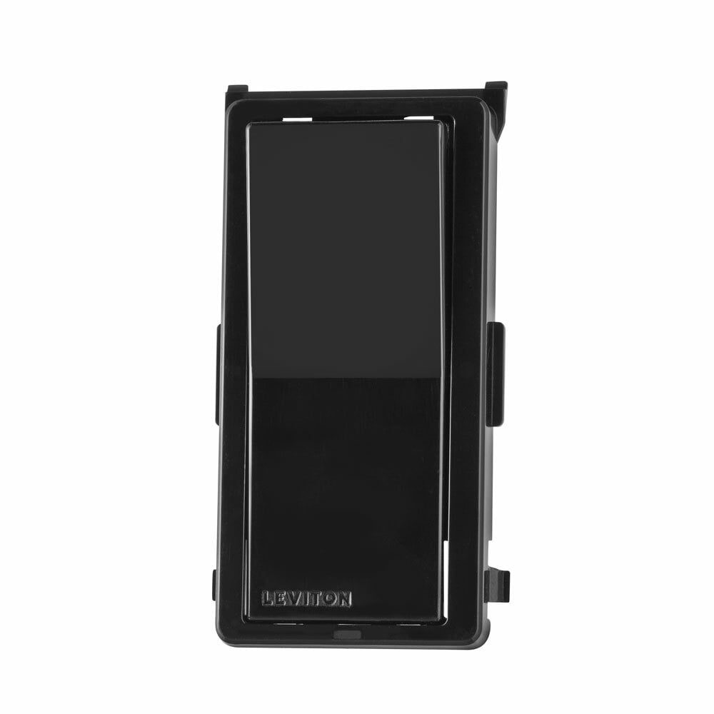 Decora Digital Switch Color Conversion Kit. Snap-on White Frame With Rocker No Locator Light- Black