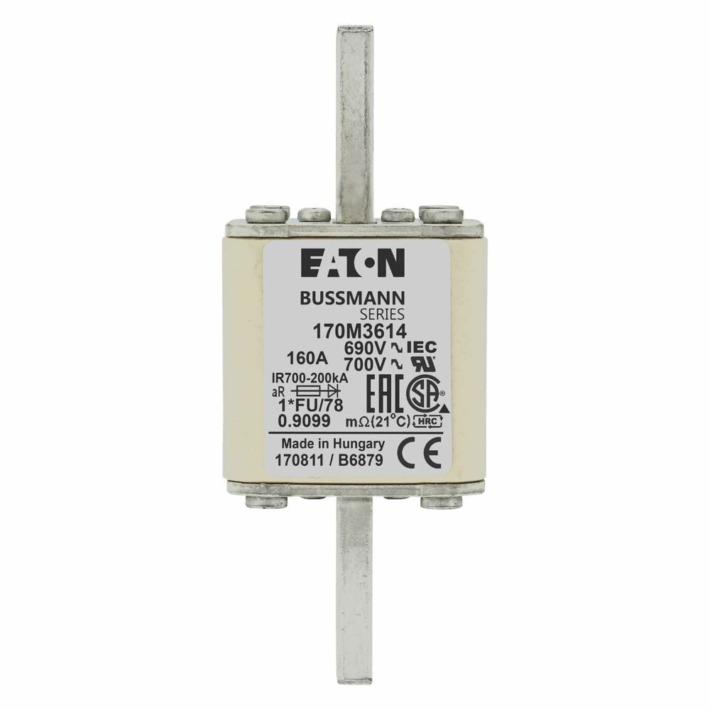 Fuse-link, high speed, 160 A, AC 690 V, compact size 1, 45 x 45 x 110 mm, aR, IEC, UL