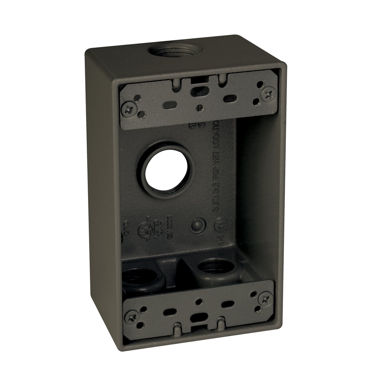 1-Gang 4-Hole 1/2 in. Outlet Box - Bronze