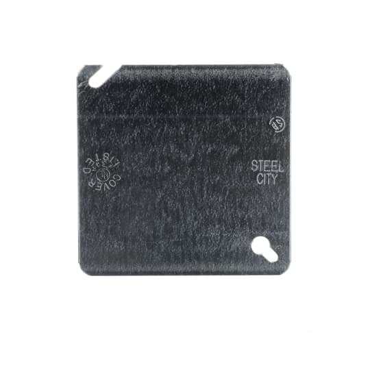 Square Box Cover, 4 Inch Square, Pre-Galvanized Steel, Flat and Blank