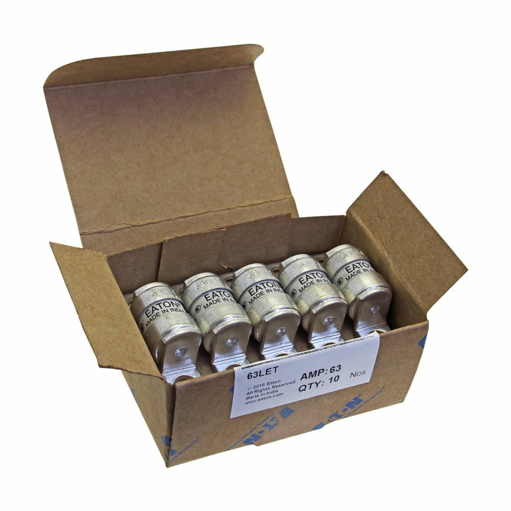 Eaton Bussmann series high speed British standard fuse, 63A, 280 VAC/150 VDC (UL), Class aR, 200 kA RMS Sym., Breaking capacity 200 kA RMS Sym., 50 kA DC at 150 VDC