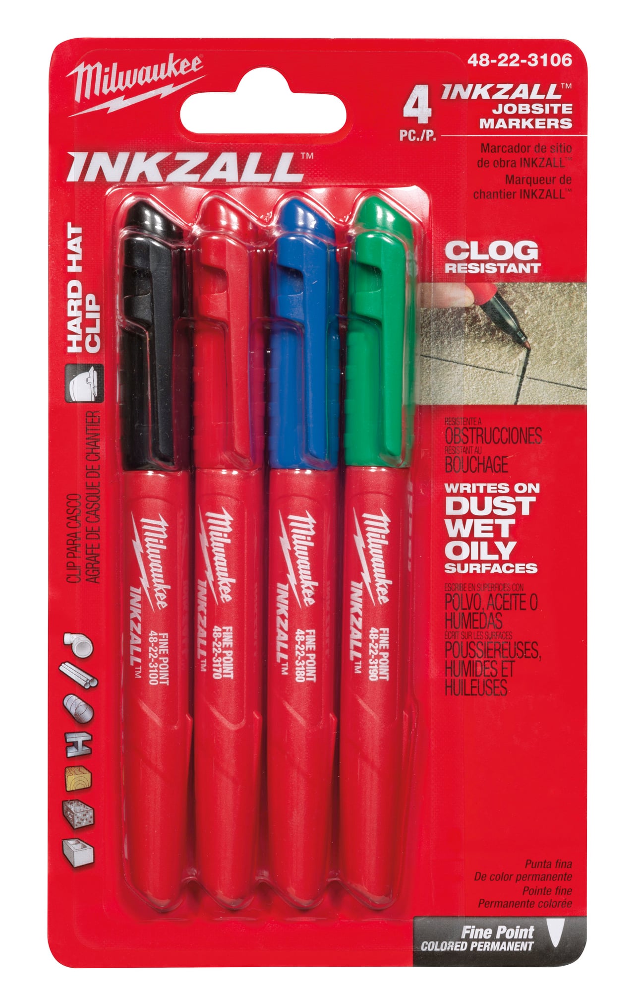 INKZALL Fine Point Colored Markers (4 Pack)