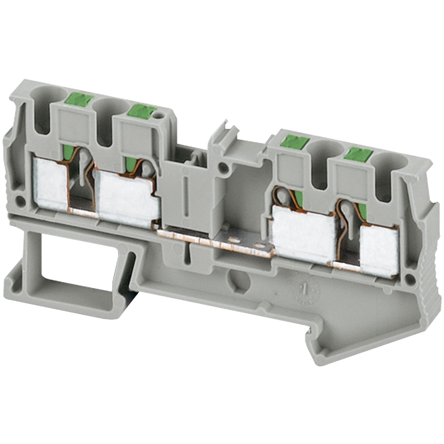 Terminal block, Linergy TR, push-in type, feed through, 4 points, 4mm, grey, set of 50