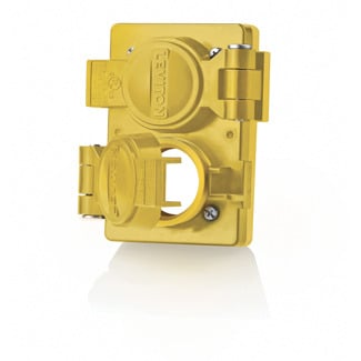 Includes Mounting Screws, Industrial Grade, Wetguard Replacement Cover and Gasket for Duplex Outlets, Yellow